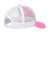 Port Authority Hats C402 Mens Adjustable Trucker Hat True Pink/White Flat Back