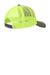 Port Authority Hats C402 Mens Adjustable Trucker Hat Steel Grey/Neon Yellow Flat Back
