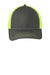 Port Authority Hats C402 Mens Adjustable Trucker Hat Steel Grey/Neon Yellow Flat Front