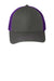 Port Authority Hats C402 Mens Adjustable Trucker Hat Steel Grey/Purple Flat Front