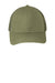 Port Authority Hats C402 Mens Adjustable Trucker Hat Olive Drab Green Flat Front