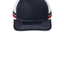 Port Authority Hats Mens Adjustable Trucker Hat - Rich Navy Blue/Flame Red/White