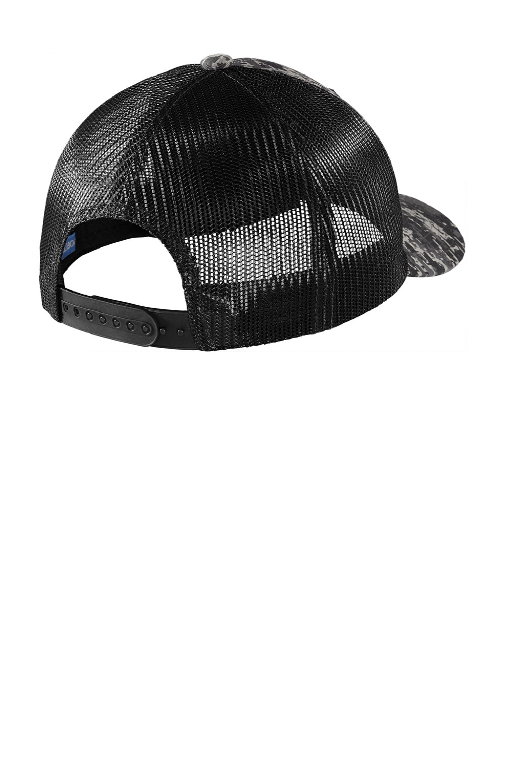 Port Authority Hats C404 Mens Digi Camo Snapback Trucker Hat Black Digital Camo/Black Flat Back