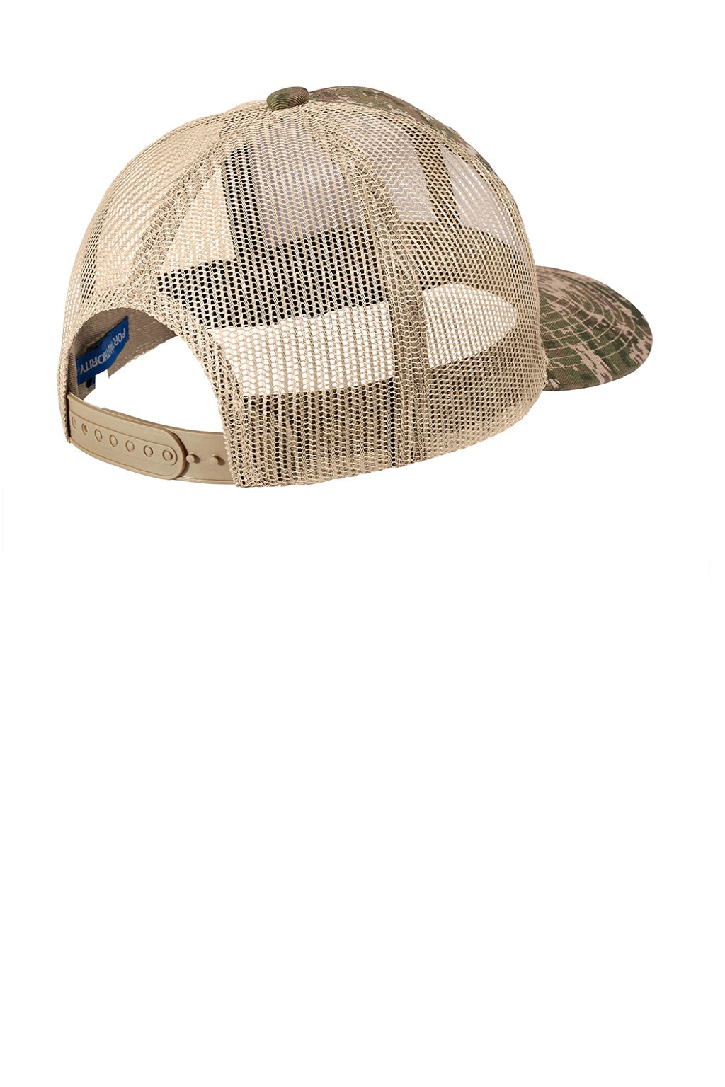 Port Authority Hats C404 Mens Digi Camo Snapback Trucker Hat Olive Drab Green Digital Camo/Coyote Brown Flat Back