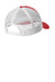Port Authority Hats C405 Mens Snapback Trucker Hat Flame Red/White Flat Back