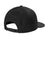 Port Authority Hats C406 Mens Snapback Flat Bill Hat Black Flat Back