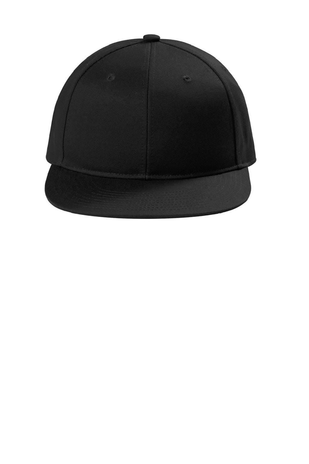 Port Authority Hats C406 Mens Snapback Flat Bill Hat Black Flat Front