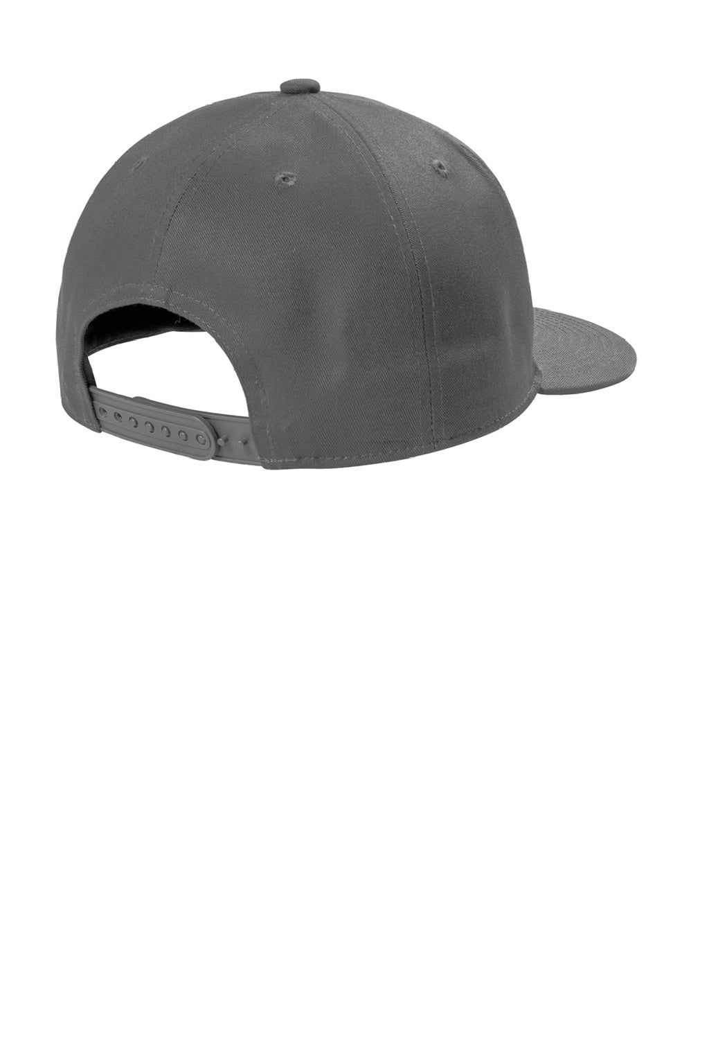 Port Authority Hats C406 Mens Snapback Flat Bill Hat Steel Grey Flat Back