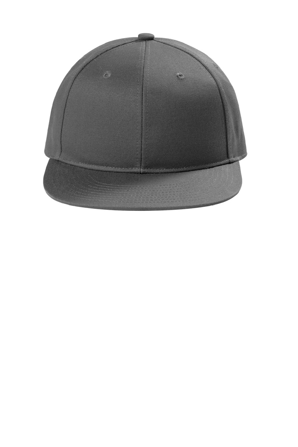 Port Authority Hats C406 Mens Snapback Flat Bill Hat Steel Grey Flat Front