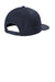 Port Authority Hats C406 Mens Snapback Flat Bill Hat Rich Navy Blue Flat Back