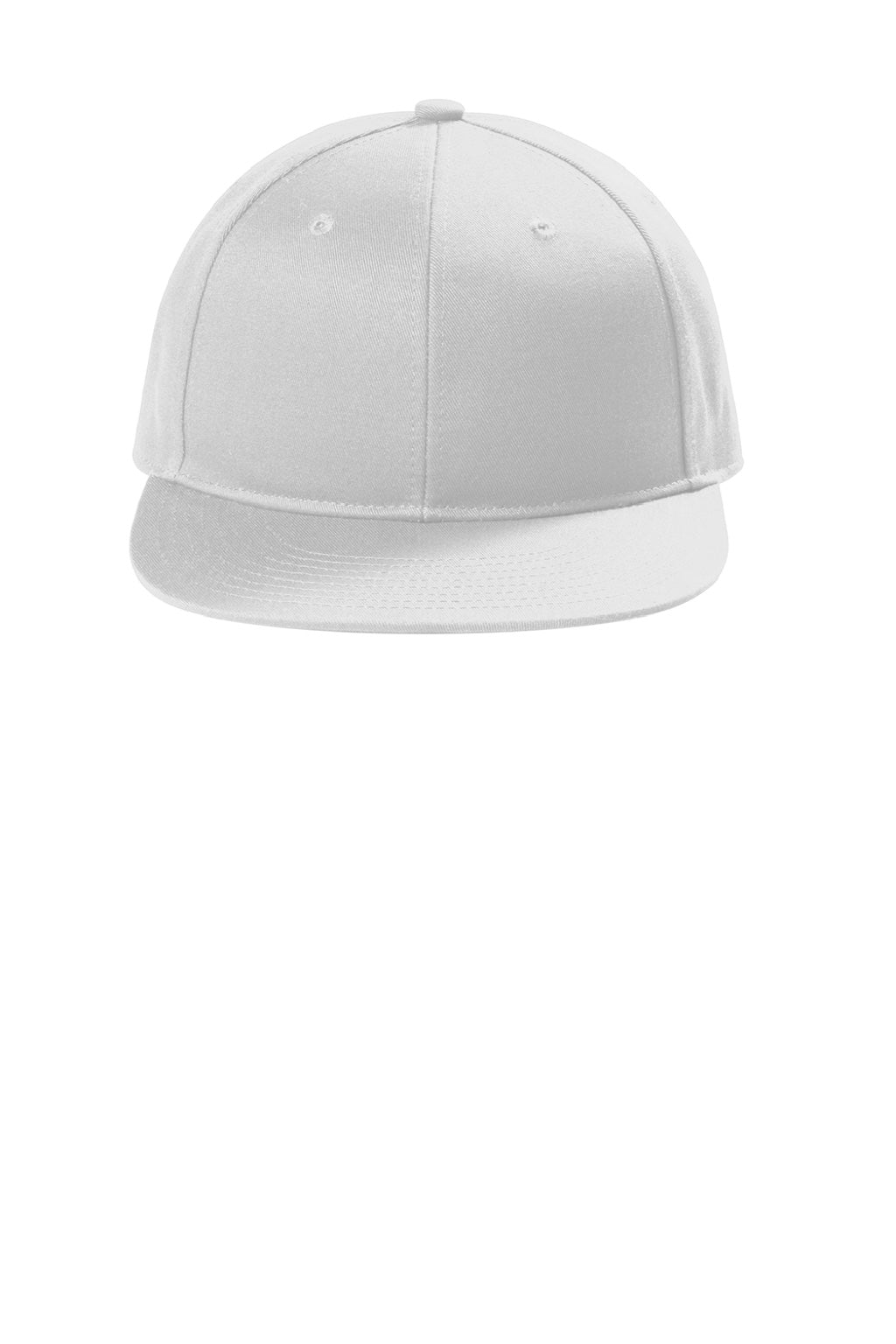 Port Authority Hats C406 Mens Snapback Flat Bill Hat White Flat Front