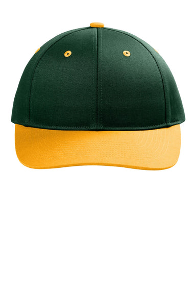 Port Authority Hats C408 Mens Snapback Hat Dark Green/Gold Flat Front