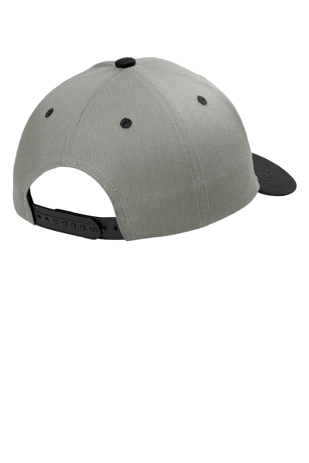 Port Authority Hats C408 Mens Snapback Hat Heather Grey/Black Flat Back