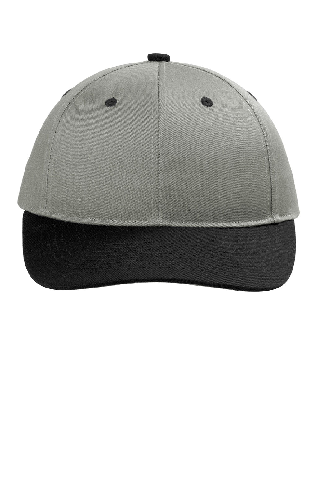 Port Authority Hats C408 Mens Snapback Hat Heather Grey/Black Flat Front