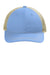 Port Authority Hats C409 Mens Snapback Trucker Hat Carolina Blue/Tan Flat Front