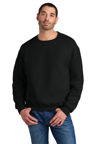 Jerzees C12M Mens Rugged Crewneck Sweatshirt Black Ink Model Front