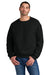 Jerzees C12M Mens Rugged Crewneck Sweatshirt Black Ink Model Front