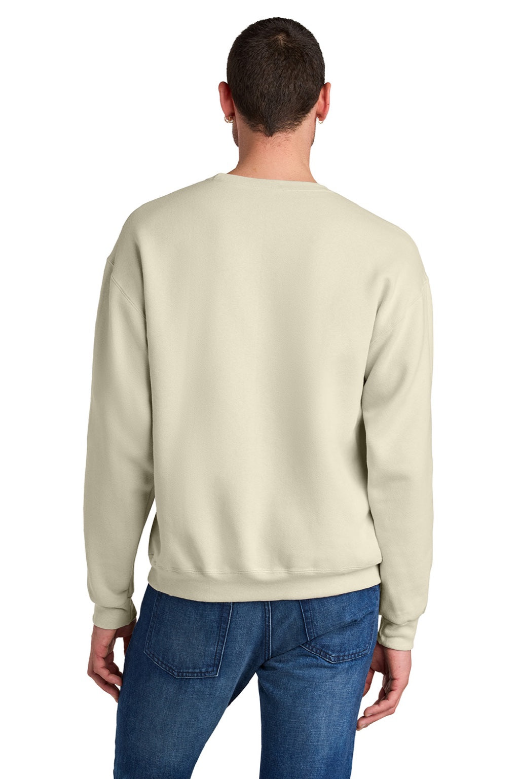 Jerzees C12M Mens Rugged Crewneck Sweatshirt Putty Model Back