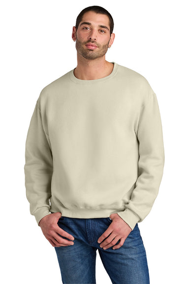 Jerzees C12M Mens Rugged Crewneck Sweatshirt Putty Model Front