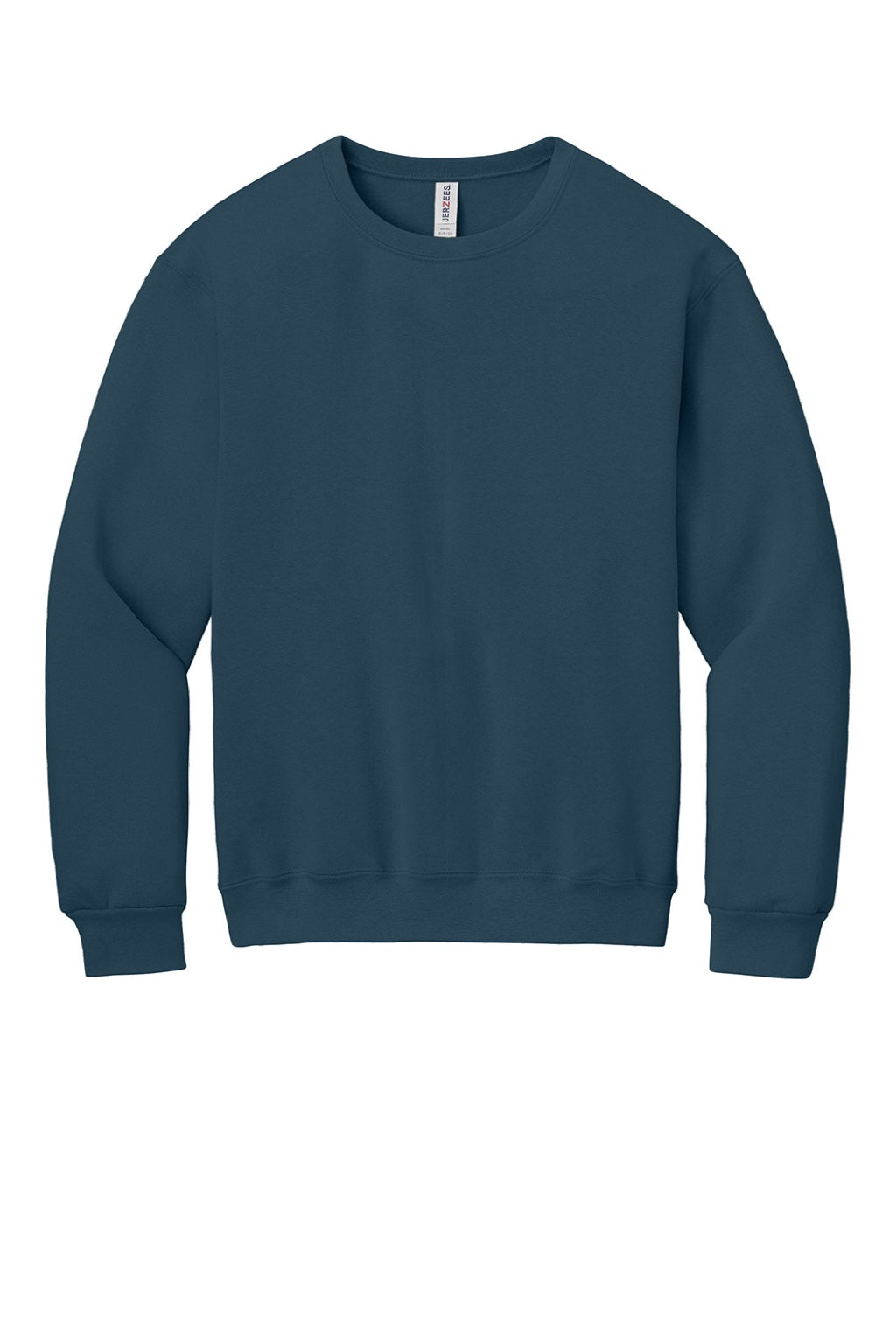 Jerzees C12M Mens Rugged Crewneck Sweatshirt Washed Navy Bue Flat Front