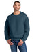 Jerzees C12M Mens Rugged Crewneck Sweatshirt Washed Navy Bue Model Front