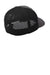 Port Authority Hats C302 Mens Melange Mesh Back Flexfit Trucker Hat Black/Heather Dark Charcoal Grey Flat Back