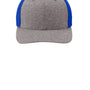 Port Authority Hats Mens Melange Mesh Back Flexfit Trucker Hat - True Royal Blue/Heather Grey