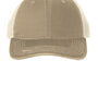 Port Authority Hats Mens Distressed Mesh Back Adjustable Hat - Khaki/Stone