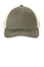 Port Authority Hats C600 Mens Distressed Mesh Back Adjustable Hat Light Olive Green/Stone Flat Front