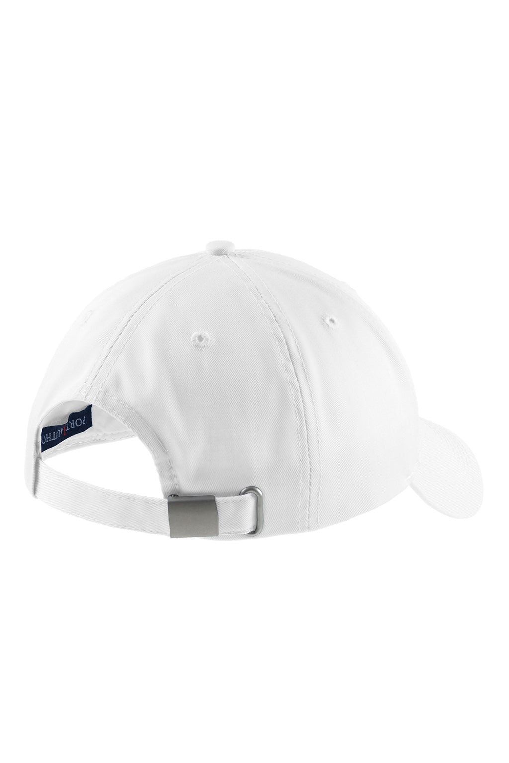 Port Authority Hats C608 Mens Easy Care Adjustable Hat White Flat Back
