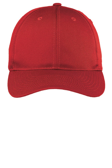 Port Authority Hats C800 Mens Fine Twill Adjustable Hat Red Flat Front