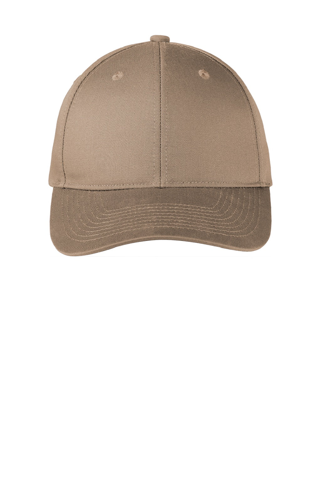 Port Authority Hats C801 Mens Fine Twill Snapback Hat Khaki Brown Flat Front