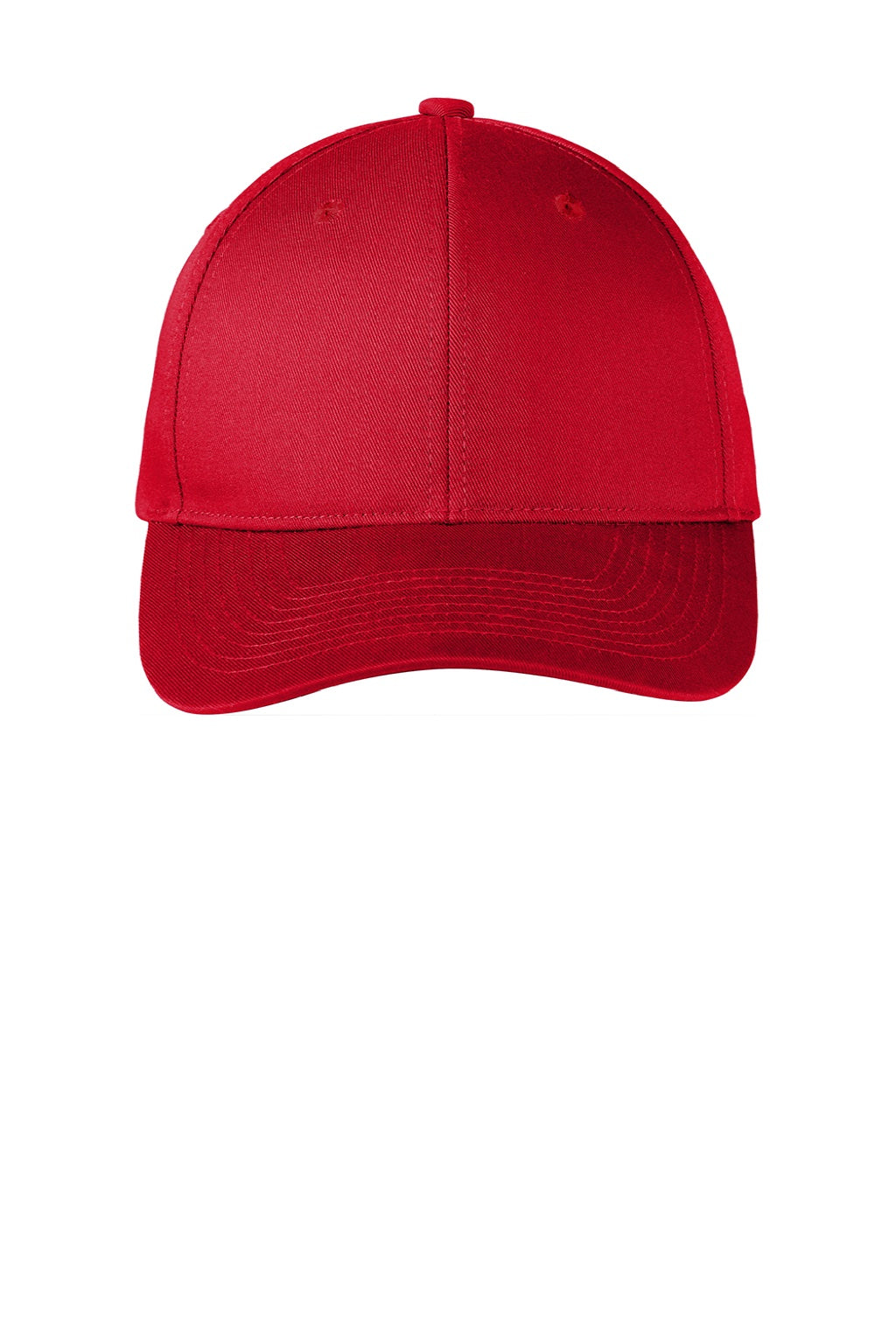 Port Authority Hats C801 Mens Fine Twill Snapback Hat Red Flat Front