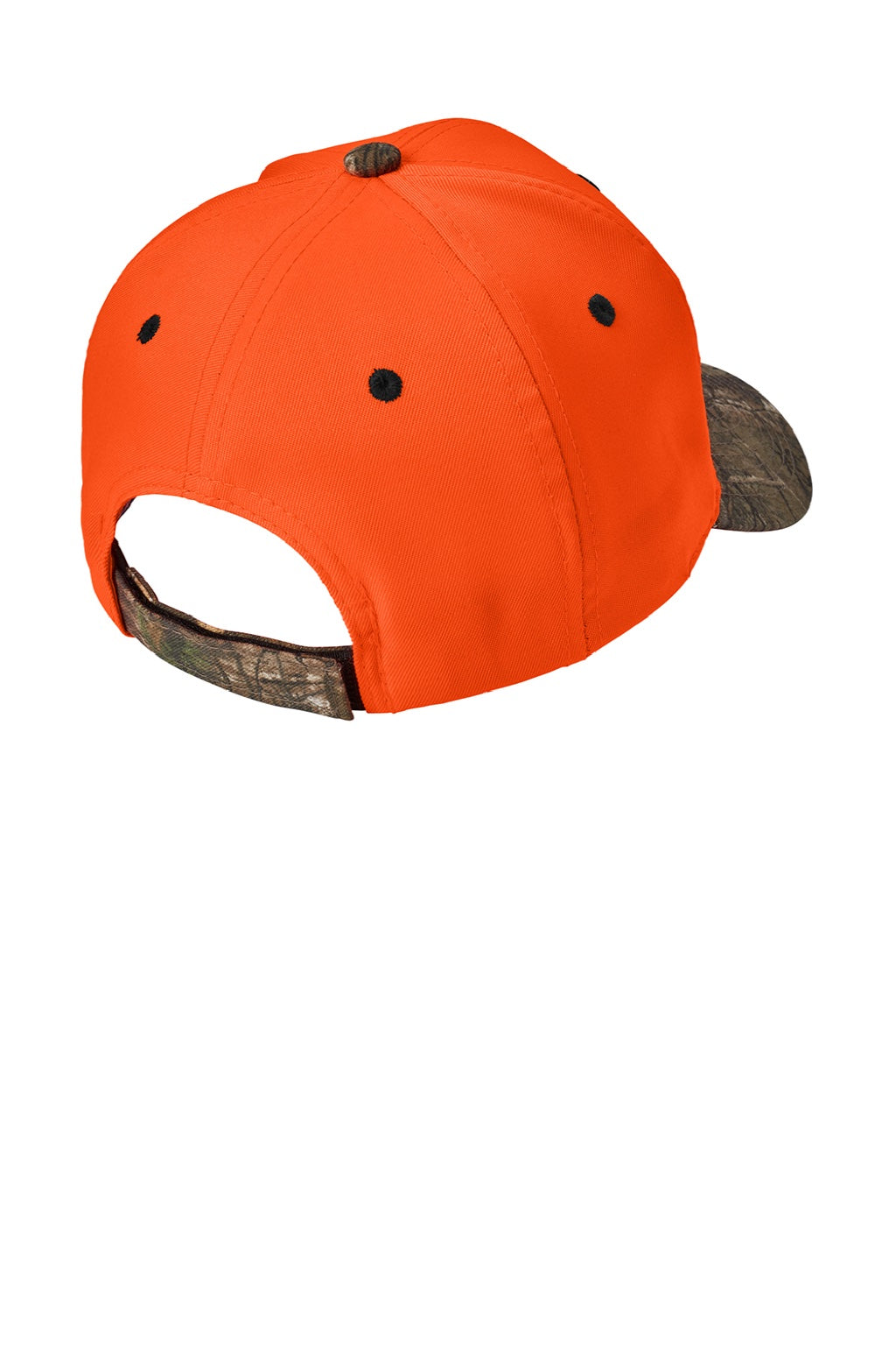 Port Authority Hats C804 Mens Adjustable Hat Orange Blaze/Realtree Xtra Camo Flat Back