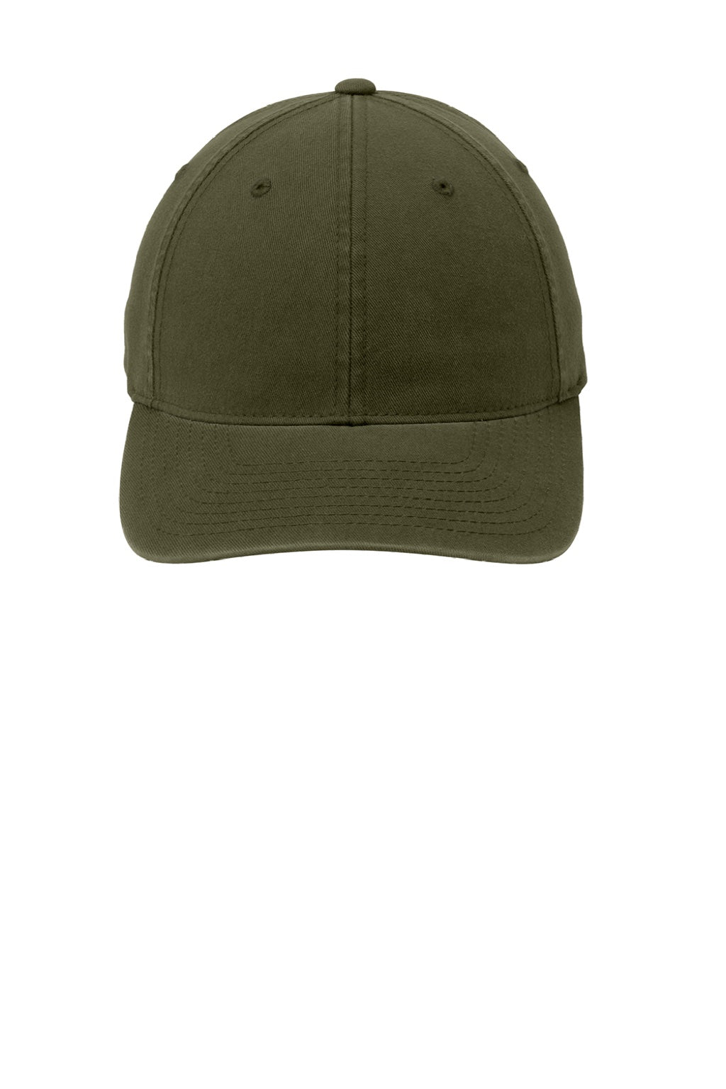 Port Authority Hats C809 Mens Stretch Fit Hat Loden Green Flat Front