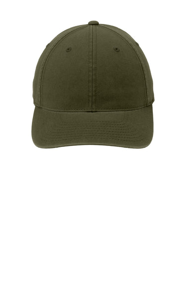 Port Authority Hats C809 Mens Stretch Fit Hat Loden Green Flat Front
