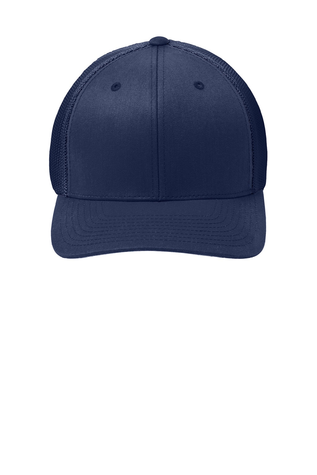 Port Authority Hats C812 Mens Stretch Fit Hat True Navy Blue Flat Front