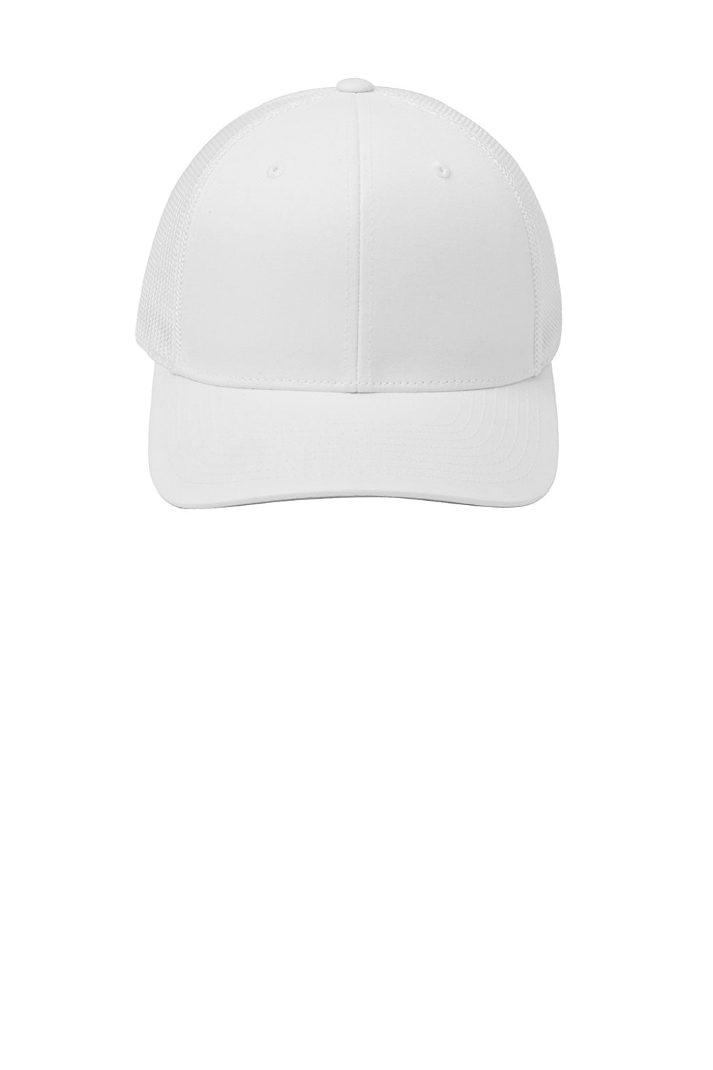 Port Authority Hats C812 Mens Stretch Fit Hat White Flat Front