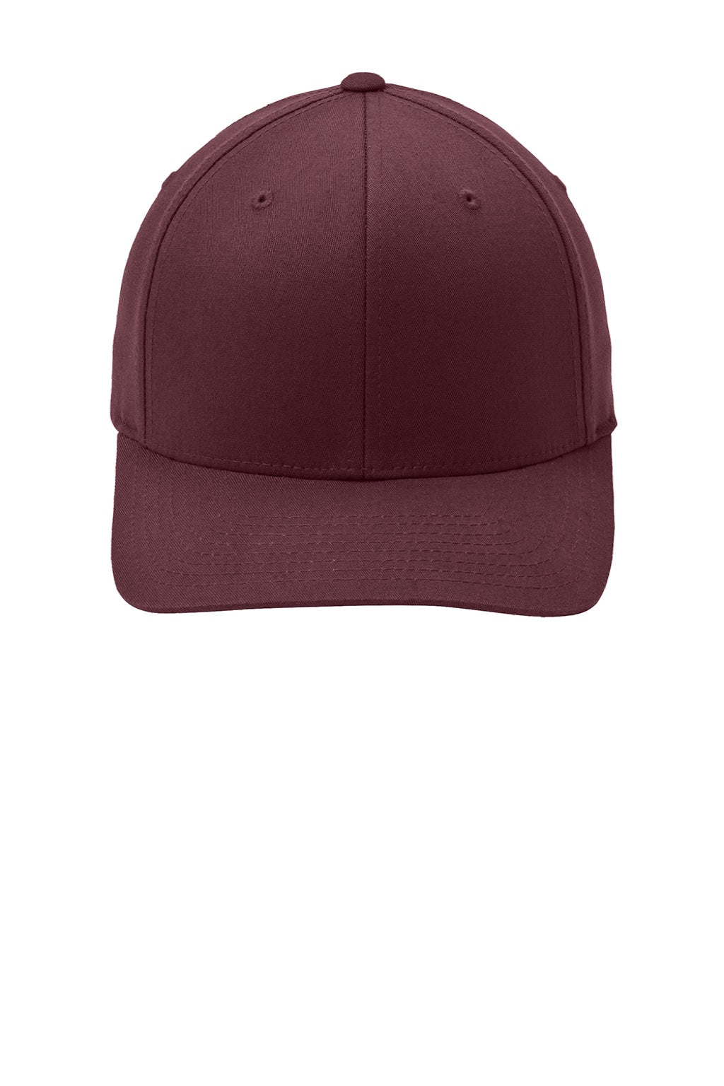 Port Authority Hats C813 Mens Stretch Fit Hat Maroon Flat Front