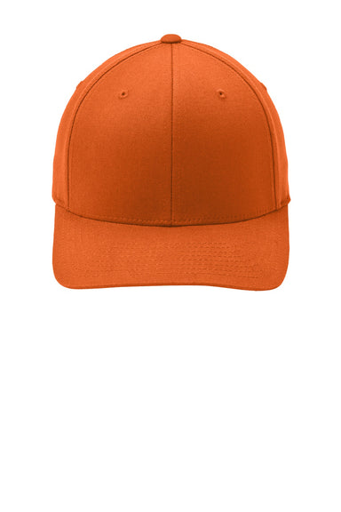 Port Authority Hats C813 Mens Stretch Fit Hat Orange Flat Front