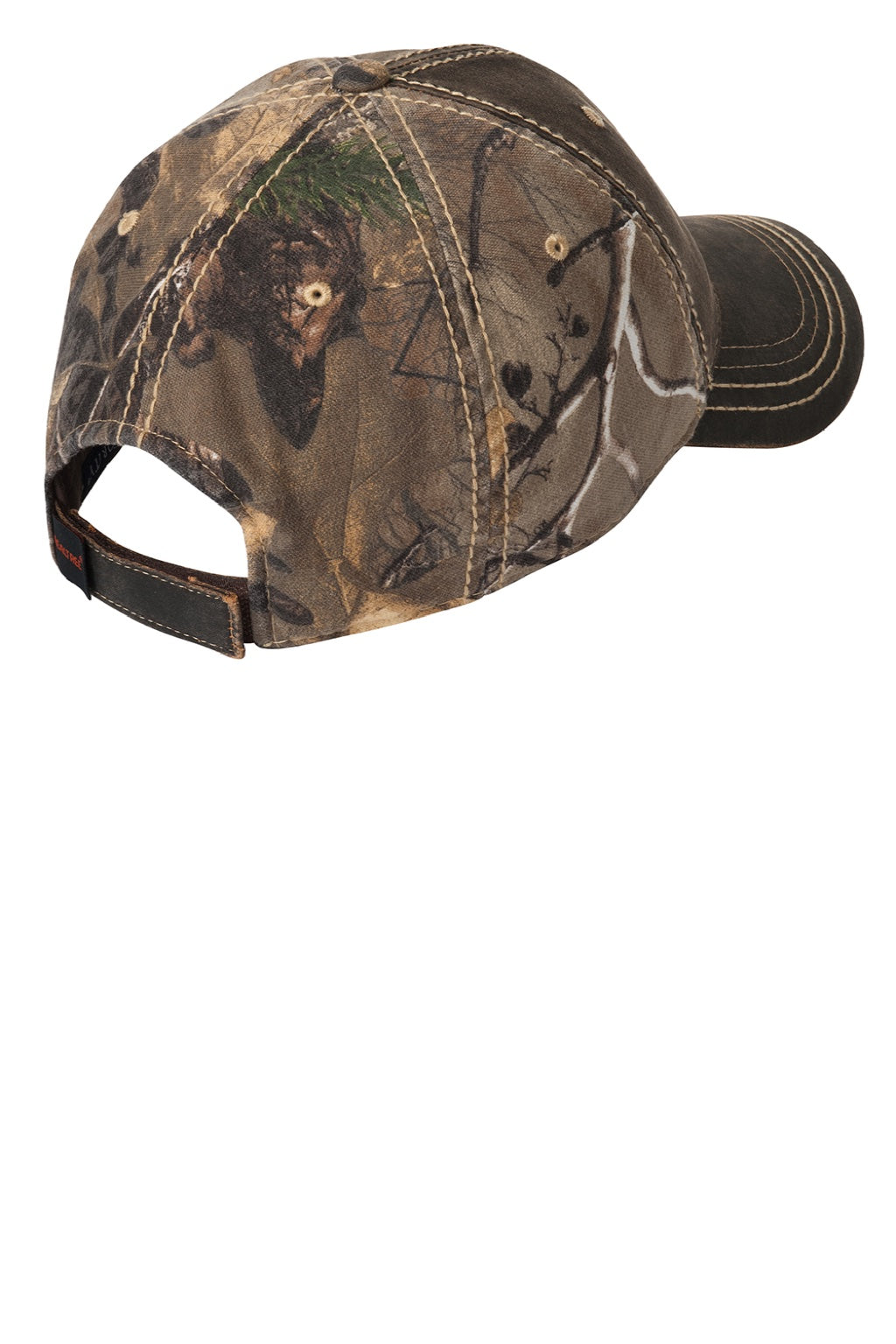 Port Authority Hats C819 Mens Pigment Print Camouflage Adjustable Hat Realtree Xtra Flat Back