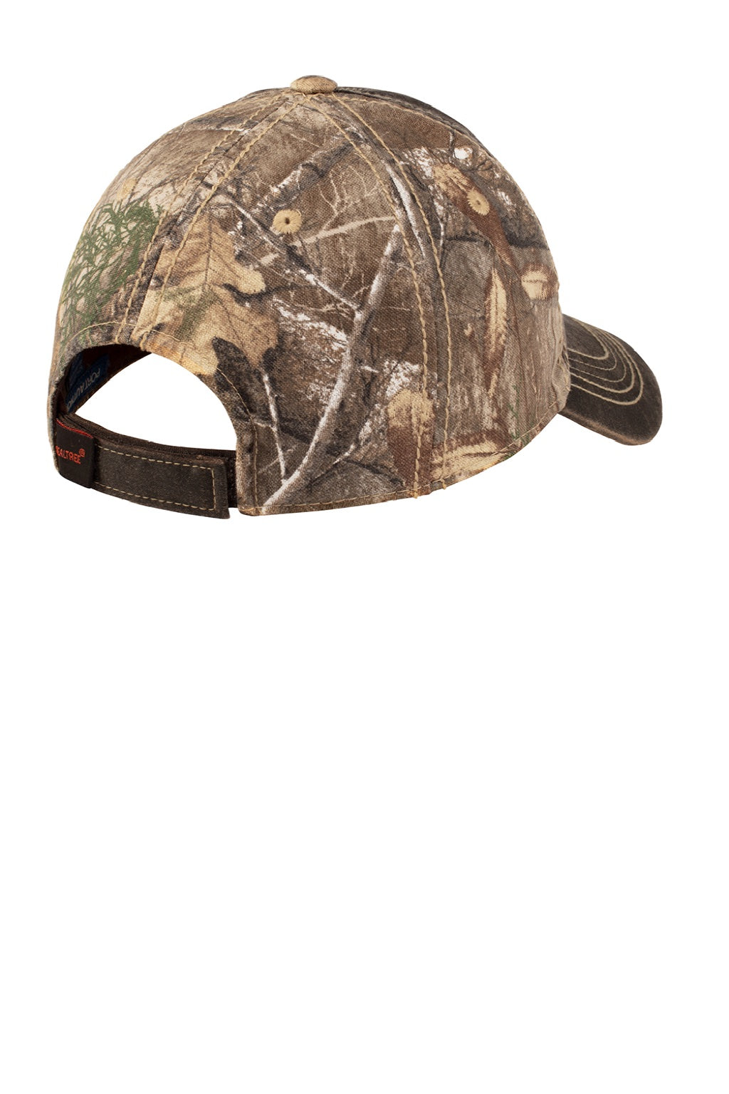 Port Authority Hats C819 Mens Pigment Print Camouflage Adjustable Hat Realtree Edge Camo Flat Back