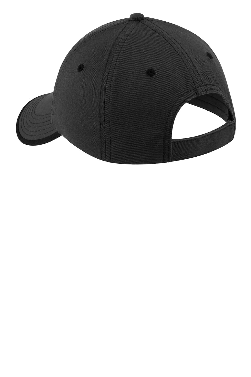 Port Authority Hats C835 Mens Adjustable Hat Charcoal Grey/Black Flat Back