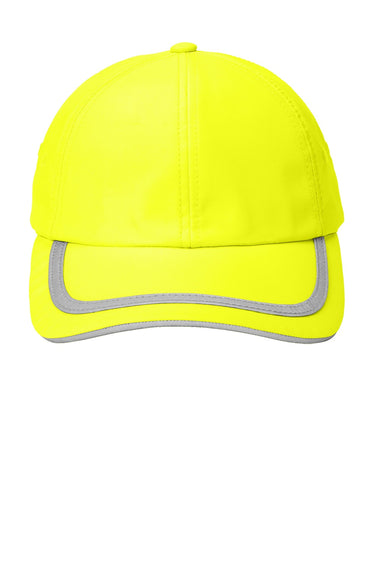 Port Authority Hats C836 Mens Enhanced Visibility Adjustable Hat Safety Yellow Flat Front
