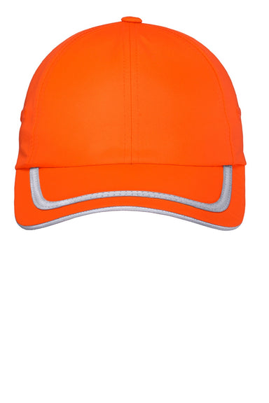 Port Authority Hats C836 Mens Enhanced Visibility Adjustable Hat Safety Orange Flat Front