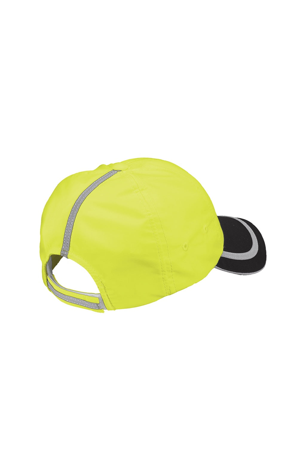 Port Authority Hats C836 Mens Enhanced Visibility Adjustable Hat Safety Yellow/Black Flat Back