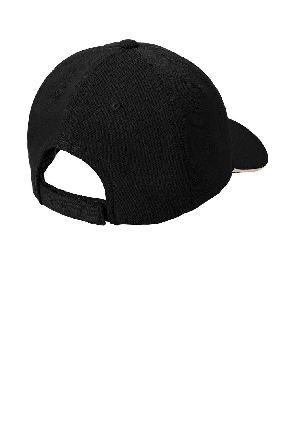 Port Authority Hats C838 Mens Dry Zone Moisture Wicking Adjustable Hat Black/Stone Flat Back