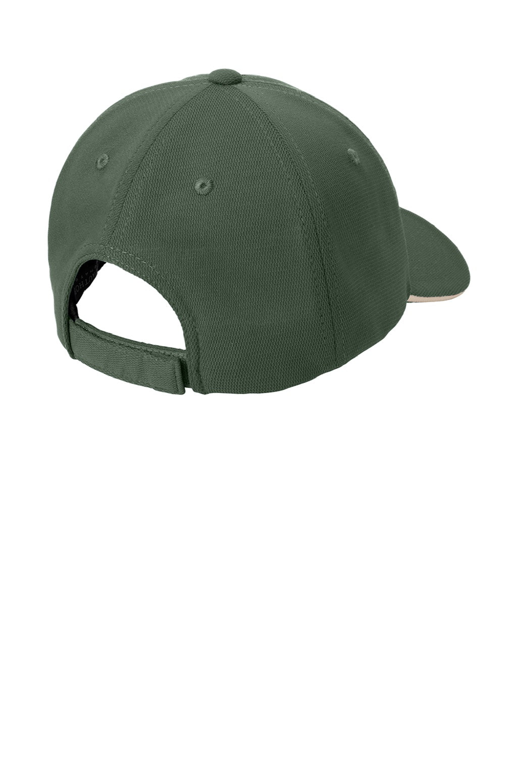 Port Authority Hats C838 Mens Dry Zone Moisture Wicking Adjustable Hat Olive Green/Stone Flat Back
