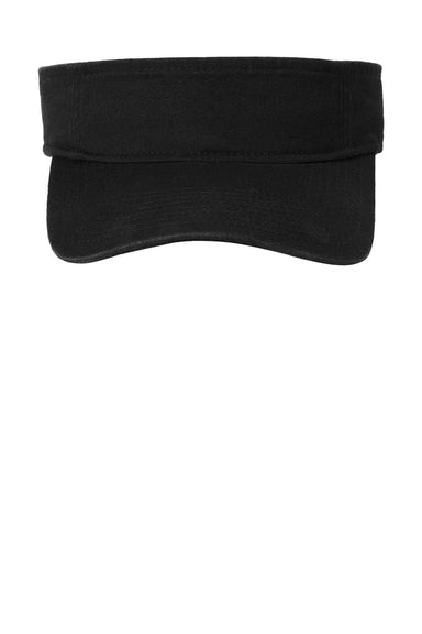 Port Authority Hats C840 Mens Fashion Adjustable Visor Black Flat Front