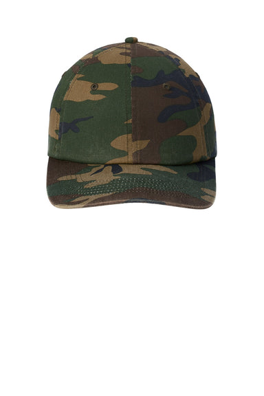 Port Authority Hats C851 Mens Camouflage Hat Military Camo Flat Front